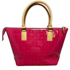 Arcadia Made in Italy Patent Leather Top Handle Satchel Watermelon Pink GUC